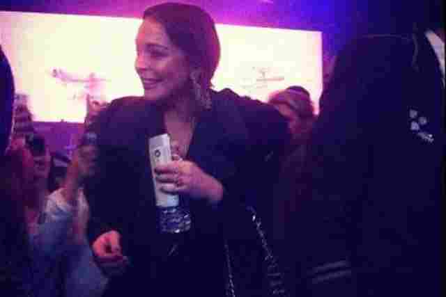 Lindsay Lohan at MSG—what's in that bottle?